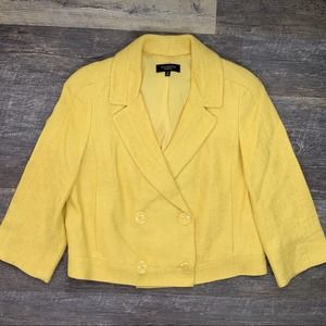 Talbots yellow double breasted blazer jacket size 10